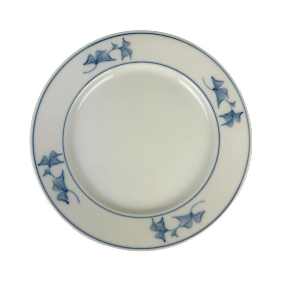 Royal Copenhagen Denmark Noblesse Blue & White Dinner Plate 10" Leave Border VTG - Picture 1 of 12